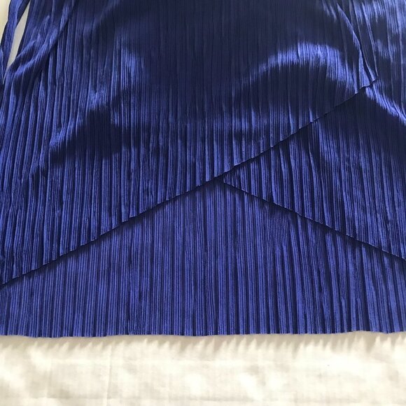 Donna Ricco New York Sleeveless Accordion Pleats High Low Cocktail Dress - Picture 5 of 13